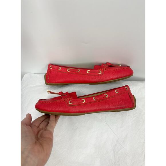Talbots Easton Red Leather Tassel Driving Moccasin Loafer Shoe Sz 9 - Picture 6 of 13